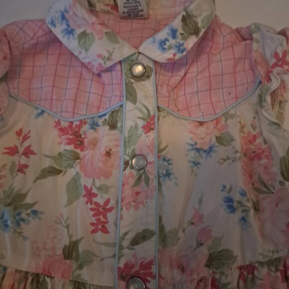 Gymboree Floral cotton Dress Size Small Vintage Y2K size 4 pastel pink off white - Picture 4 of 5